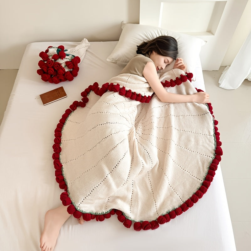 Romantic Rose Bouquet Blanket – Handmade Love Gift for Couples & Valentines