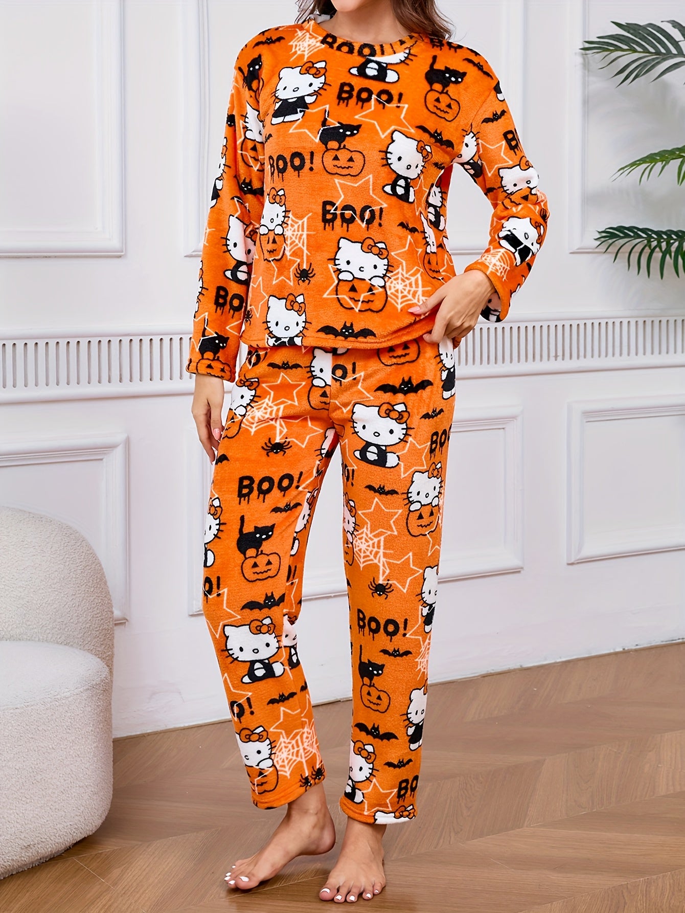 Hello Kitty Loungewear Set – Cozy Cartoon Pajamas for Women