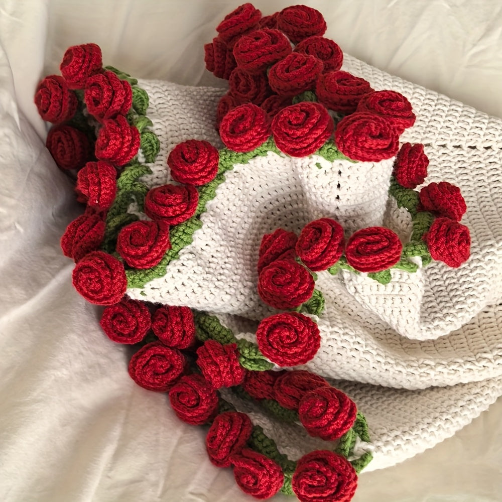 Romantic Rose Bouquet Blanket – Handmade Love Gift for Couples & Valentines