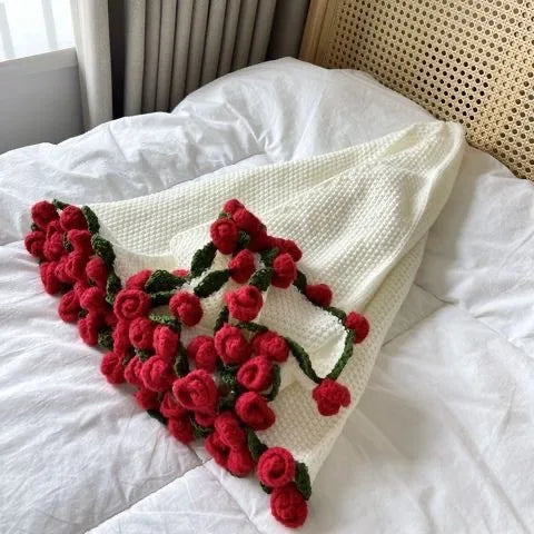 Romantic Rose Bouquet Blanket – Handmade Love Gift for Couples & Valentines