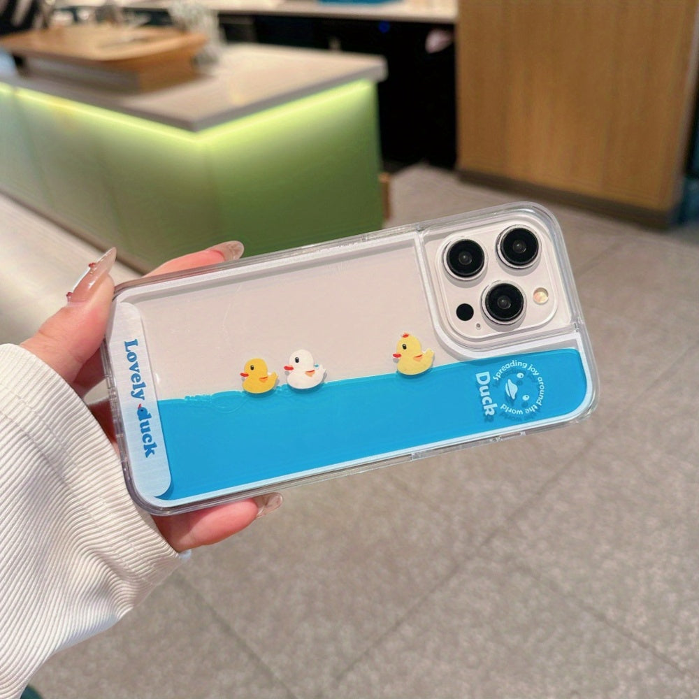 Lovely Duck Liquid Motion Phone Case – Playful 3D Design That Moves with You