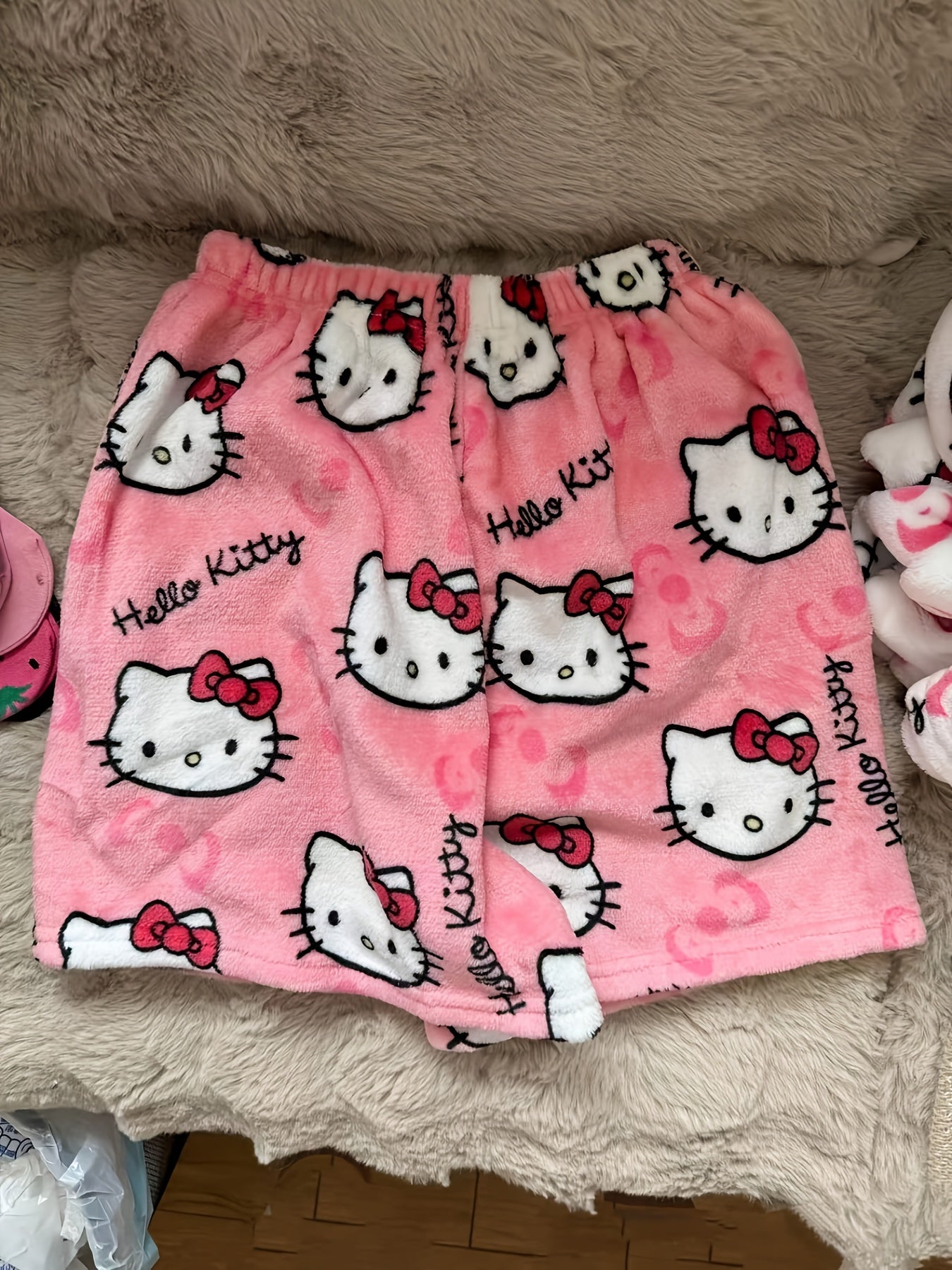 Cute Hello Kitty Plush Shorts – Perfect for Home & Relaxing