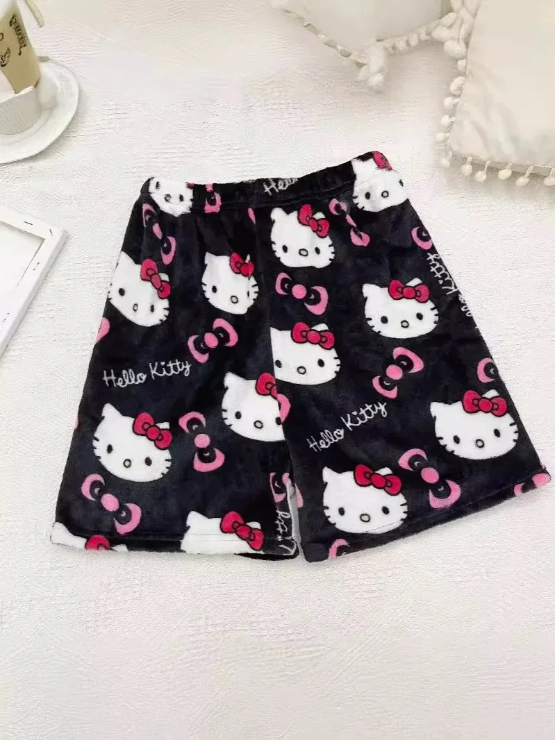 Cute Hello Kitty Plush Shorts – Perfect for Home & Relaxing