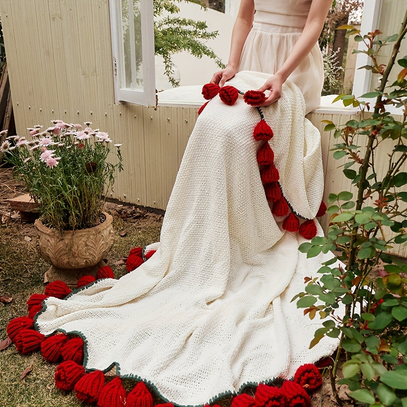 Romantic Rose Bouquet Blanket – Handmade Love Gift for Couples & Valentines