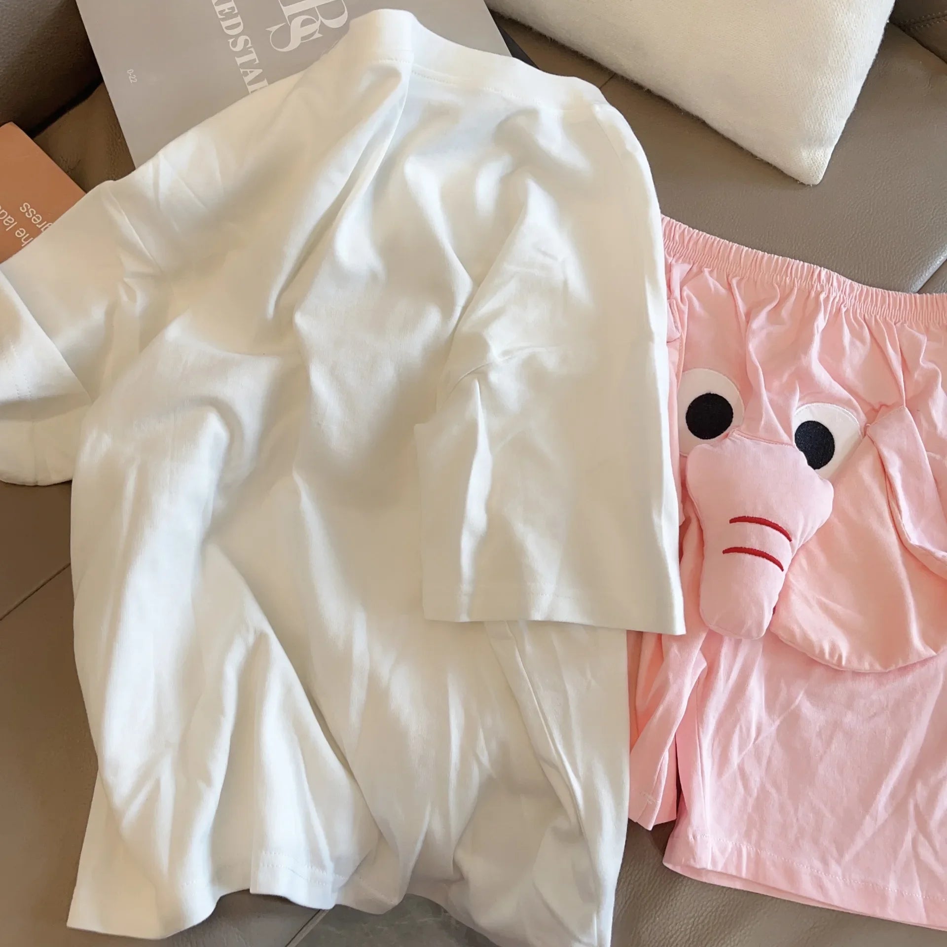 Matching Elephant Couple Pajama Set – Cute 3D Cartoon Loungewear for Lovers