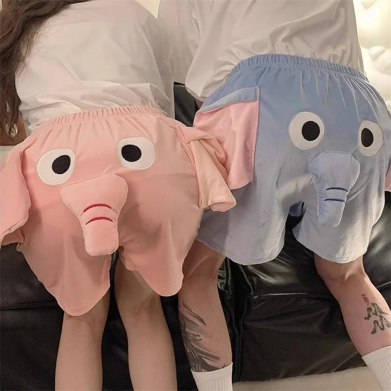 Matching Elephant Couple Pajama Set – Cute 3D Cartoon Loungewear for Lovers
