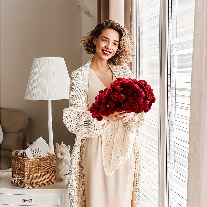 Romantic Rose Bouquet Blanket – Handmade Love Gift for Couples & Valentines