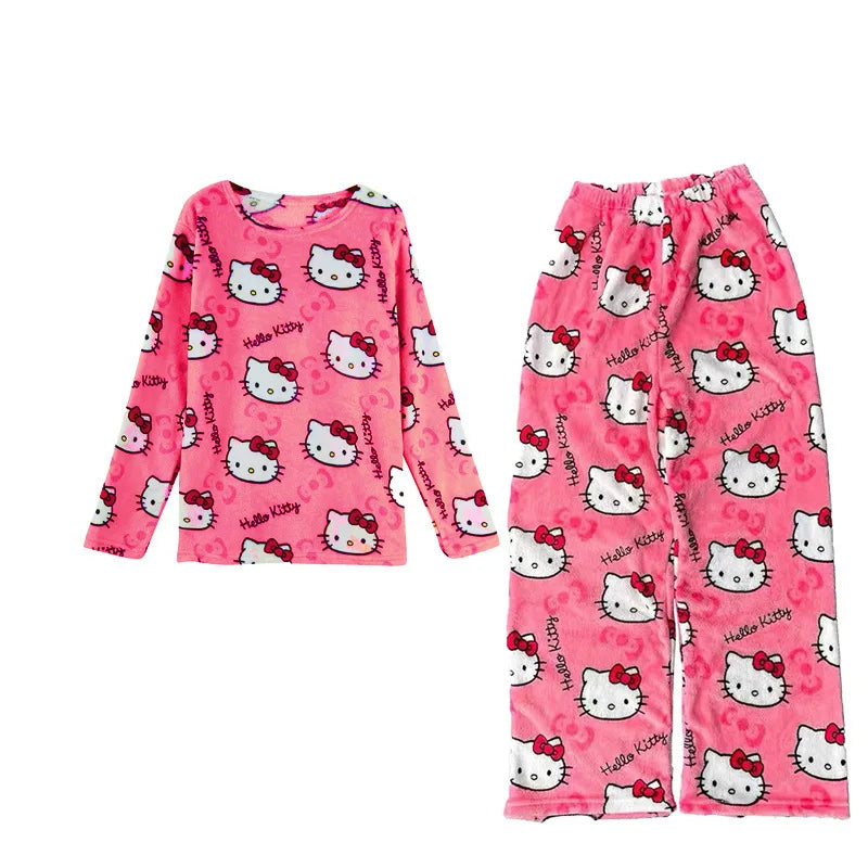 Hello Kitty Loungewear Set – Cozy Cartoon Pajamas for Women