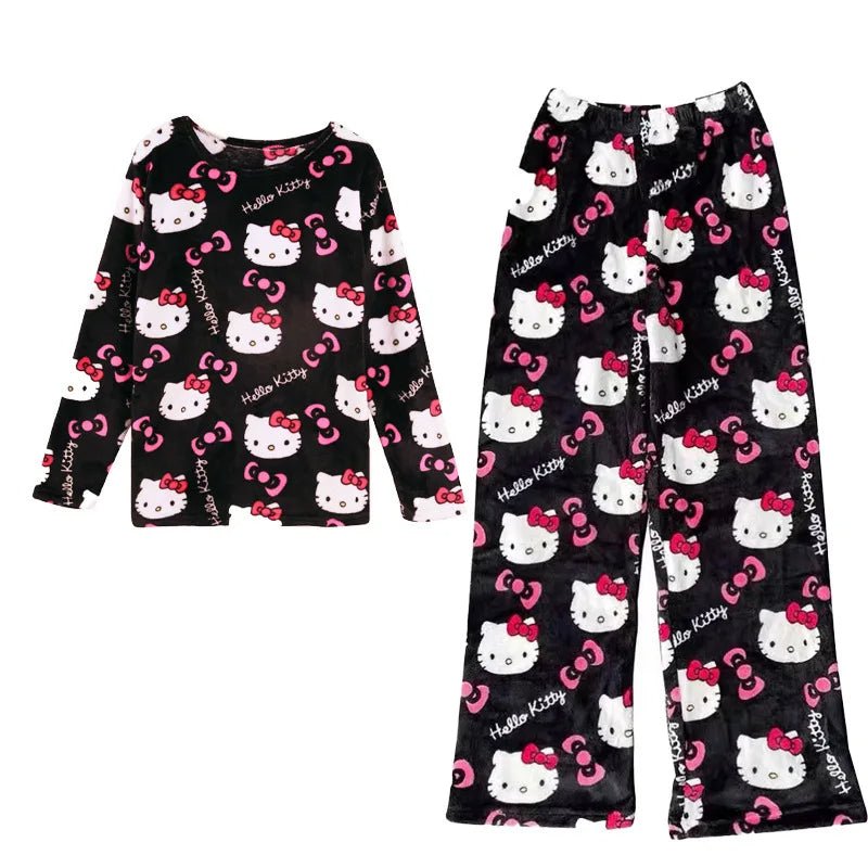 Hello Kitty Loungewear Set – Cozy Cartoon Pajamas for Women