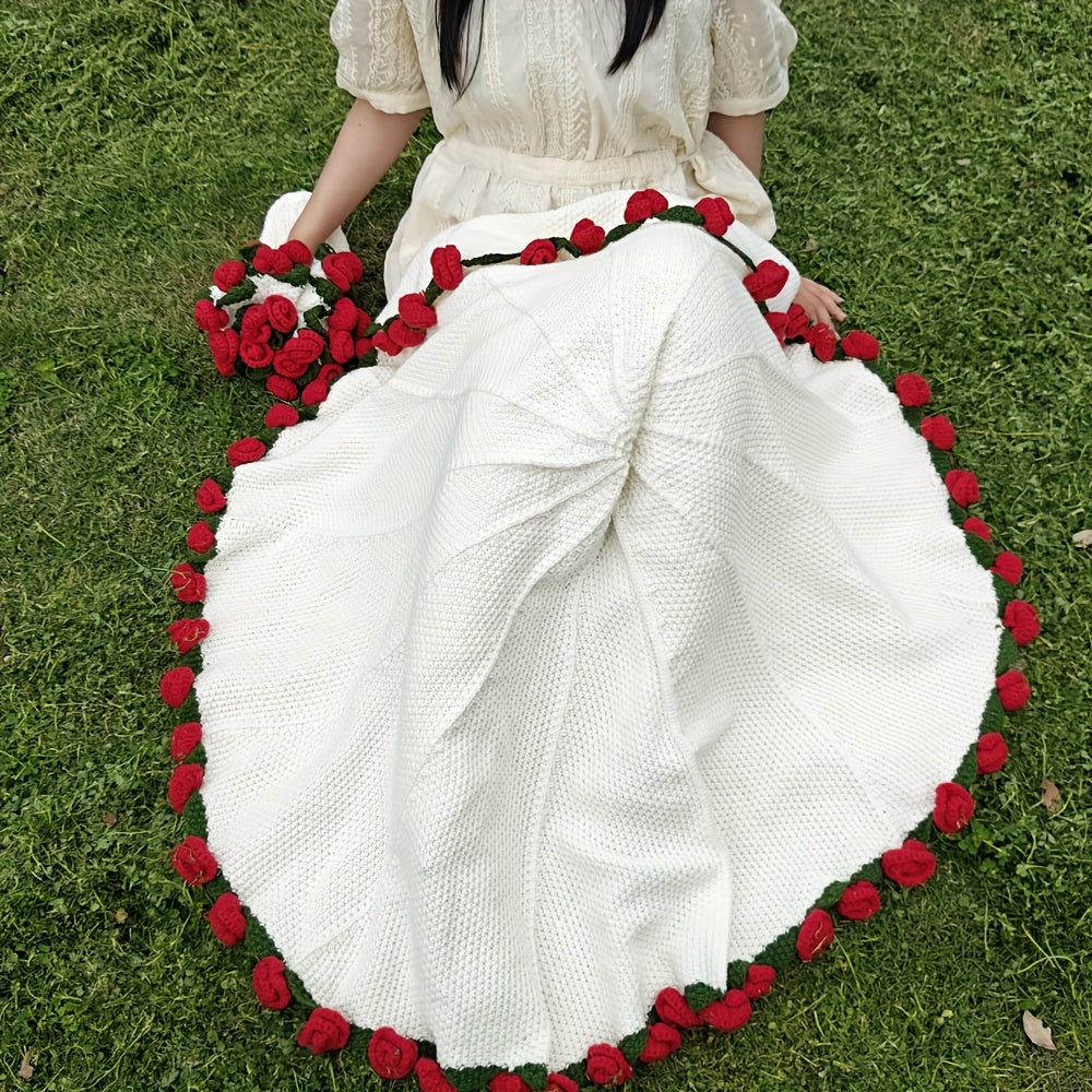 Romantic Rose Bouquet Blanket – Handmade Love Gift for Couples & Valentines