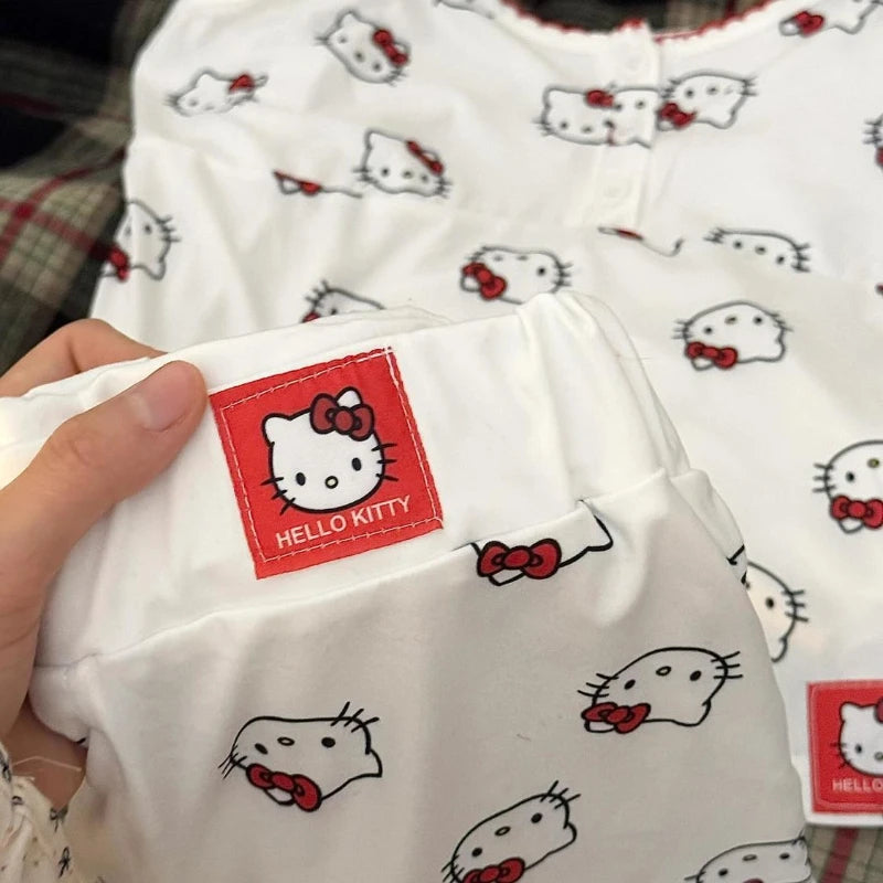 Cute Hello Kitty-Inspired Pajama Set – Kawaii Camisole & Shorts Loungewear for Women