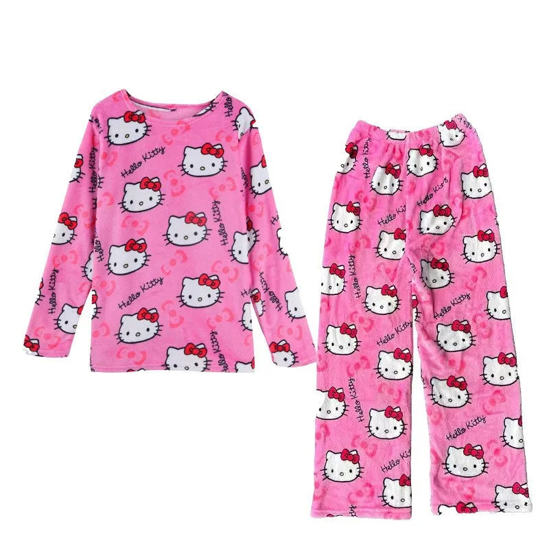 Hello Kitty Loungewear Set – Cozy Cartoon Pajamas for Women