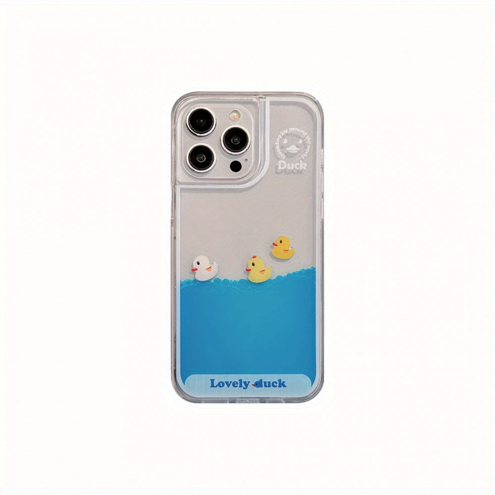 Lovely Duck Liquid Motion Phone Case – Playful 3D Design That Moves with You