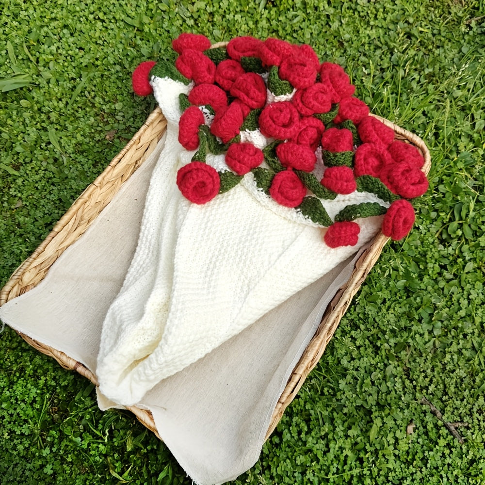 Romantic Rose Bouquet Blanket – Handmade Love Gift for Couples & Valentines