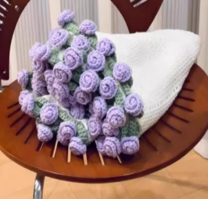 Romantic Rose Bouquet Blanket – Handmade Love Gift for Couples & Valentines