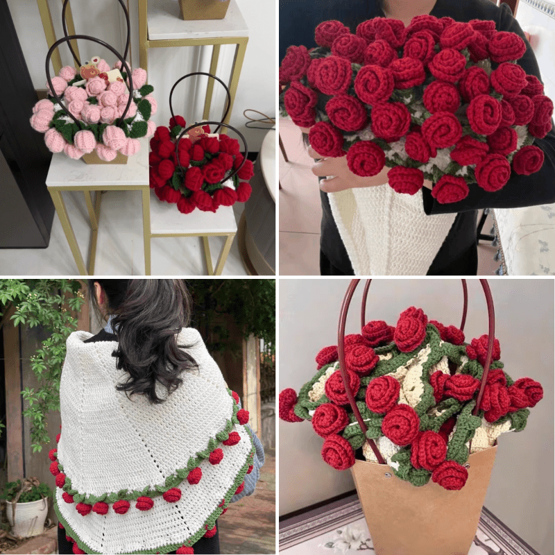 Romantic Rose Bouquet Blanket – Handmade Love Gift for Couples & Valentines