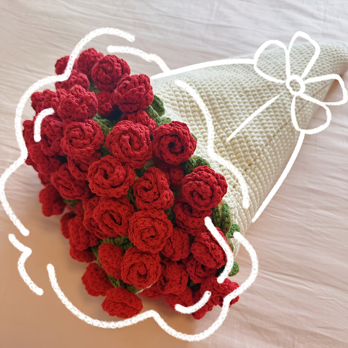 Romantic Rose Bouquet Blanket – Handmade Love Gift for Couples & Valentines