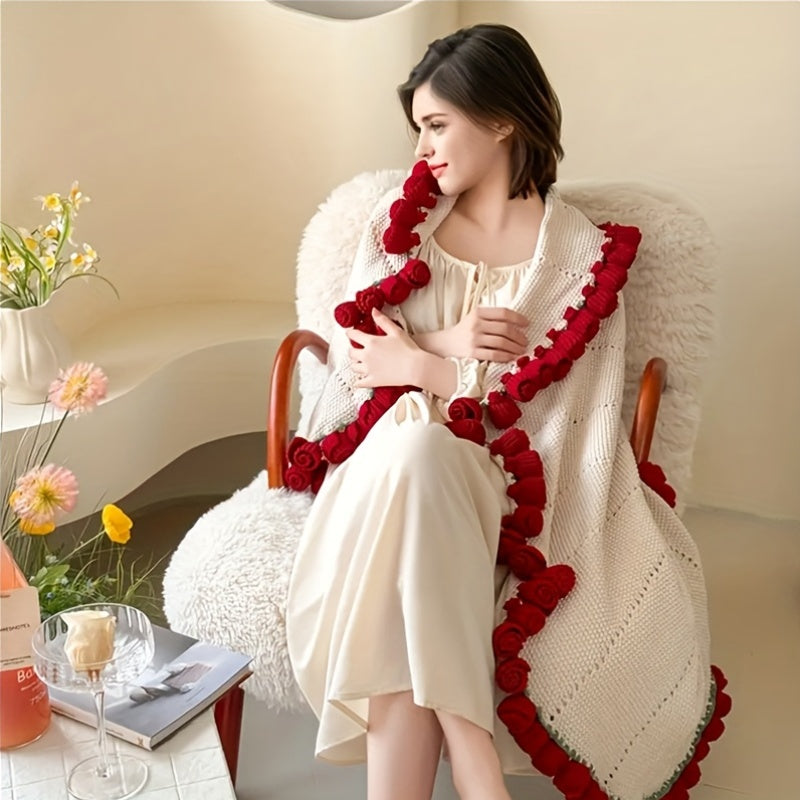 Romantic Rose Bouquet Blanket – Handmade Love Gift for Couples & Valentines