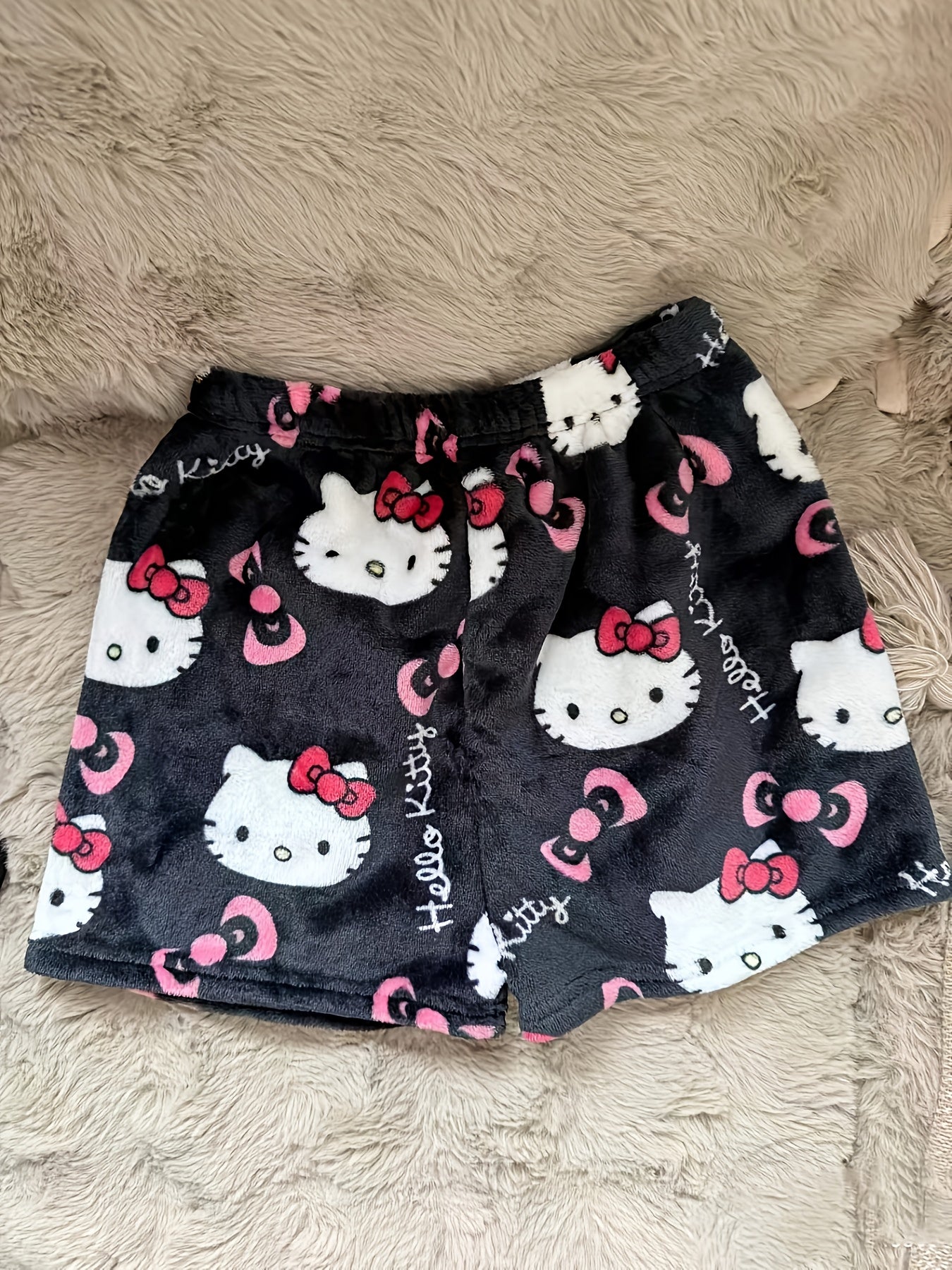 Cute Hello Kitty Plush Shorts – Perfect for Home & Relaxing
