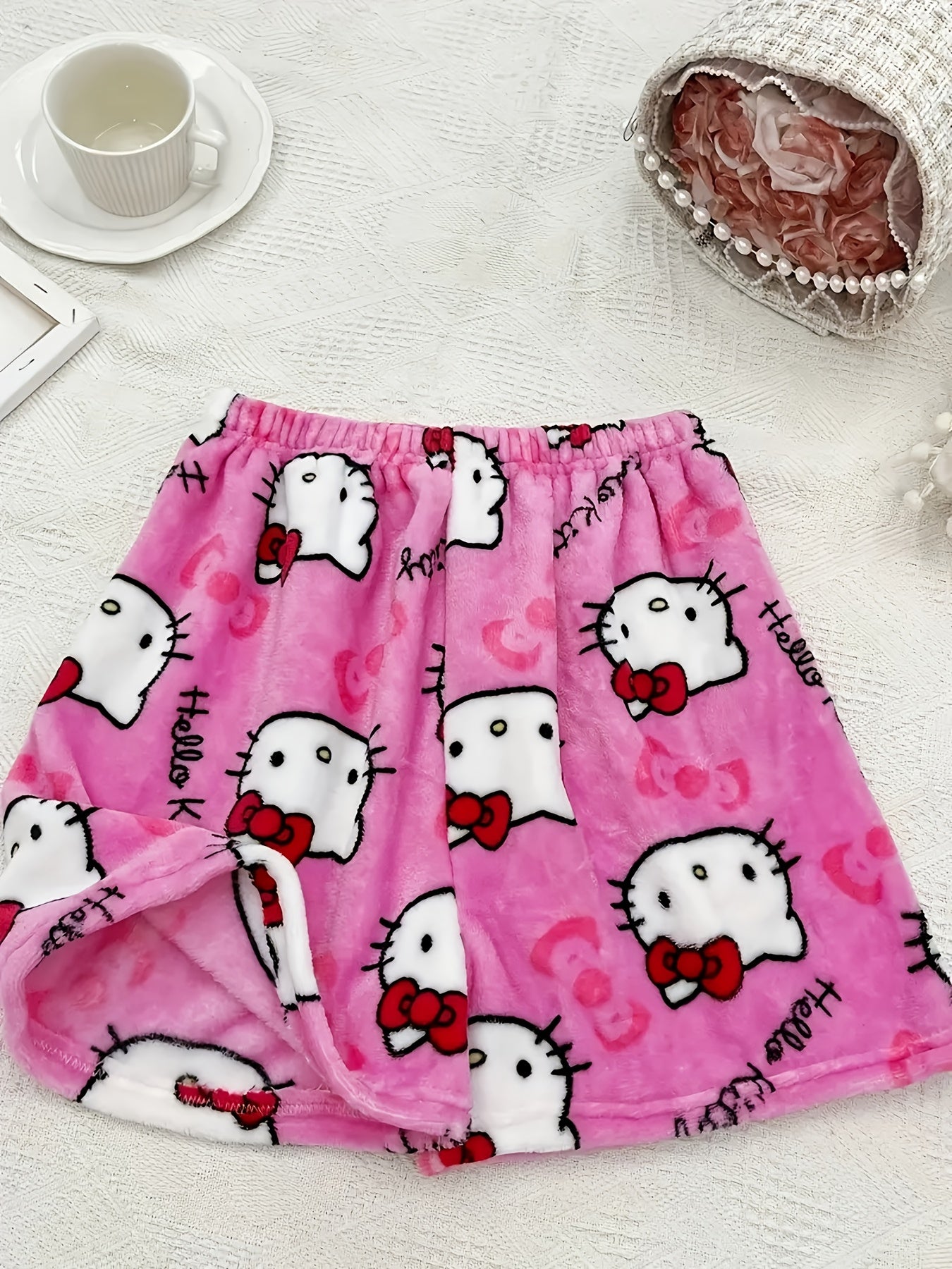 Cute Hello Kitty Plush Shorts – Perfect for Home & Relaxing