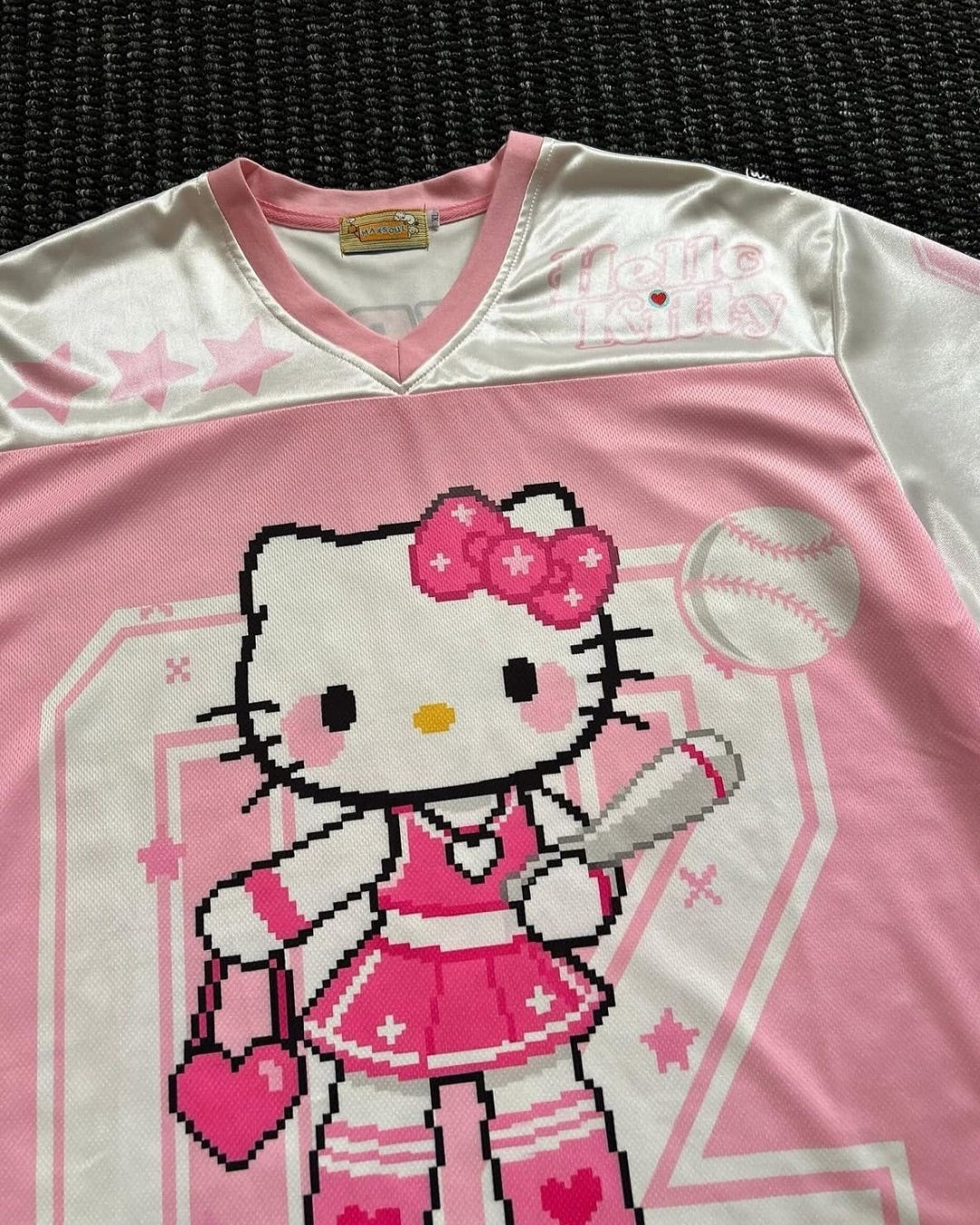 Hello Kitty Baseball Jersey – Super Girl Kawaii Sporty Top for Women&Men