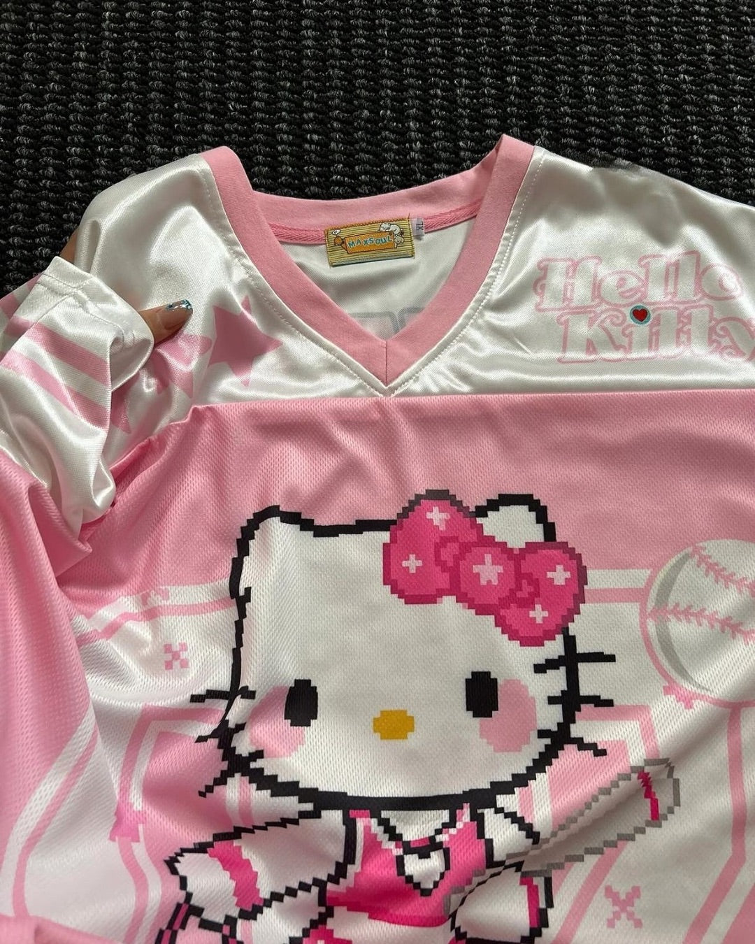Hello Kitty Baseball Jersey – Super Girl Kawaii Sporty Top for Women&Men