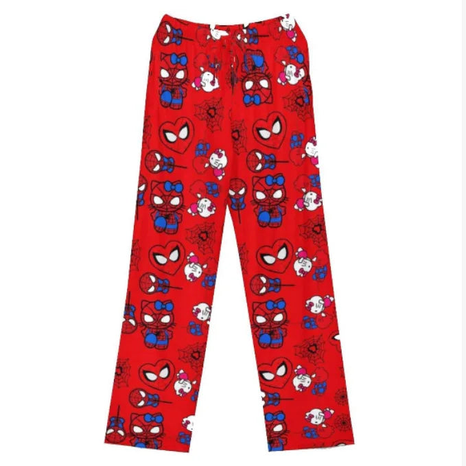 Hello Kitty Plush Pajama Pants – Cozy Cartoon Lounge Bottoms for Women&Men
